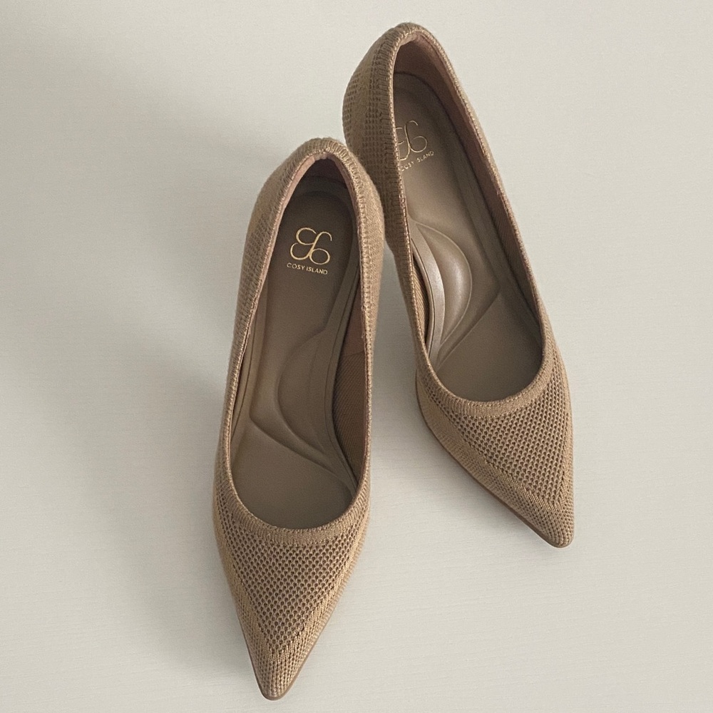 SoftBounce Pointed Toe Stiletto Heeled Pump — apricot - Picture 4 of 16